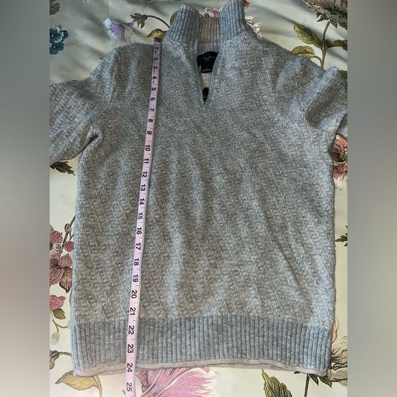 Black Brown 1826 Quarter Zip Wool Sweater Size M Light Gray/Tan - Picture 5 of 7